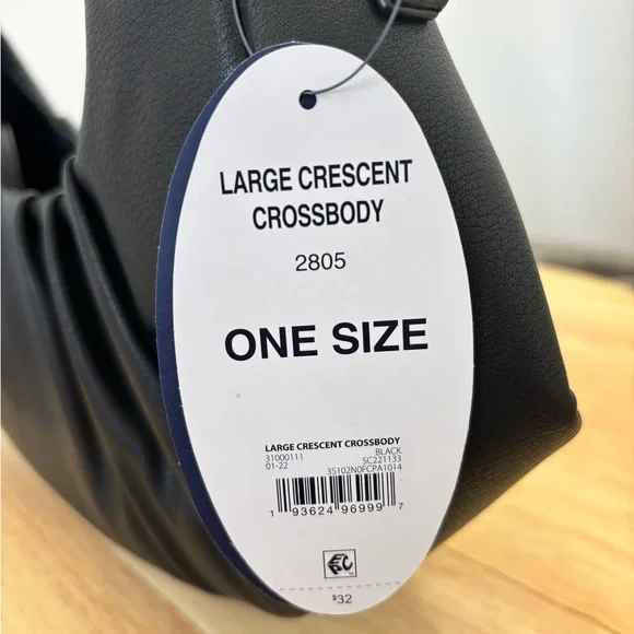 Scoop Black Crescent Hobo/Crossbody Bag, NWT - Picture 8 of 8